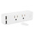 White  Countdown Timing Wifi Double USB Branch Control Voice Smart Socket for Tuya/Alexa