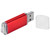 USB Flash Drive Transparent Cover Red Portable Storage Memory Stick for PC Tablet128GB