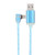1M Portable Magnetic Charger Cable USB Luminous Lighting Data Line for iOS (Blue)