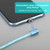 1M Portable Magnetic Charger Cable USB Luminous Lighting Data Line for iOS (Blue)