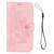 Phone Wallet Case With Card Slot Stand PU Leather Flower Embossed Protective Flip Cover for IPhone 13 Rose Gold