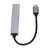 Expansion Dock TYPEC Mini Plug and Play USB2.0 USB 3.0 Hub 1 Drag 4 Expansion Dock(Grey )