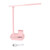 LED Table Lamp 5W Eye Caring Rechargeable 3 Color Temperature Stepless Dimmable USB Light with Pen Phone Holder Pink