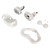 5 in 1 Silicone Cover Set for Quest 2 Includes Face Cover Controller Grip Cover VR Shell Cover Dust Cover Shakes Stick Caps White