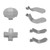 Accessories for Xbox One Elite Series 2 Controller Metal Thumbsticks Replacement Parts Kits Joysticks Paddles Kit Silver