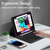Wireless BT Keyboard USB Keypad with PU Leather Protecting Case for Tablet Compatible with iPad Air 4 10.9in/iPad Air5 10.9in/iPad Pro 11in(2018)/iPad 11in(2020)/iPad 11in(2021)/iPad 11in(2022)