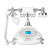 MS-8315A EU Type Retro Style Landline Silver Plated Gemstone Home Office Telephone(Backlight)