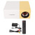 Mini Projector FHD 1080P HD Multimedia Interface USB AV Port Built in Stereo Speaker Low Noise Portable Projector for Outdoor Home Theater Movie White and Yellow US Plug