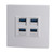 4 Port Ethernet Wall Plate Outlet USB3.0 5Gbps Duplex Data Communication Ethernet Panel Wall Plug 86 X 86mm