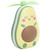 Mini Fan USB LED Rechargeable Cooling Accessory with Makeup Mirror for Desk HandheldYellow Avocado Fan
