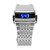 Alloy Watch LED Digital Display Quick Release Fashionable Men Watch for Daily Business Silver Blue Light