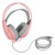 Wired Mic Headphones Gaming Headset HeadMounted Earphone Desktop Supplies 7.1 Single USB H200(Pink )