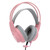 Wired Mic Headphones Gaming Headset HeadMounted Earphone Desktop Supplies 7.1 Single USB H200(Pink )
