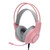 Wired Mic Headphones Gaming Headset HeadMounted Earphone Desktop Supplies 7.1 Single USB H200(Pink )