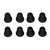 8pcs Hearing Aid Ear Tips 3 Layer Soft Silicone Replacement BTE ITE Pocket Hearing Aids Earplug DomesBlack