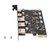 PCI Express Adapter Card USB3.1 High Speed 5Gbps 5 Ports External PCIe Network Adapter for Windows for OS X