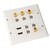 Ethernet Wall Plate HD Multimedia Interface CAT6 TV F Head RCA Coax Ethernet Wallplate for Home Office Hotel