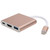 USB C Adpater 3.1 3 in 1 Hub Converter Dock High Definition Multimedia Interface 4KRose Gold