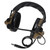 Military Headset 7mm Noise Reduction Military Head Mounted Headphones with Detachable MicrophoneBrown