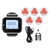Wireless Calling System Restaurant Queue Vibrating Buzzing 1 Watch Rechargeable Receiver 5 Pagers 100‑240V GB Plug