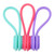 3PCS Headphone Cord Winder Portable Silicone Earphone Cable Holder Clip for Home Office Purple Red Blue