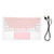 Wireless Keyboard Multi Touch Sensitive Operation Small Portable Rechargeable Keyboard for IOS TabletWhite Pink