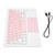 Wireless Keyboard Multi Touch Sensitive Operation Small Portable Rechargeable Keyboard for IOS TabletWhite Pink