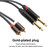 1.5M Gold Plated Plug Aluminum Alloy Housing Dual RCA to Dual 6.35 Mono Audio Cable
