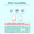 T-WOLF TF770 2.4G Wireless Keyboard Mouse Combo  Punk Round Keycap Comfortable Mute Typing Wide Compatibility Blue