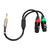0.3M 24AWG Pure Copper Double Shield 6.35 Male to Dual XLR Female Audio Connecting Cable