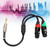 0.3M 24AWG Pure Copper Double Shield 6.35 Male to Dual XLR Female Audio Connecting Cable