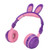 Rabbit Ear Bluetooth 5.0 Headphones Folding Kids Wireless Headset with LED Color Light for PC Tablet Online LearningPurple