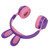 Rabbit Ear Bluetooth 5.0 Headphones Folding Kids Wireless Headset with LED Color Light for PC Tablet Online LearningPurple