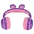 Rabbit Ear Bluetooth 5.0 Headphones Folding Kids Wireless Headset with LED Color Light for PC Tablet Online LearningPurple