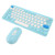 Wireless Keyboard Mouse Set Stylish Slim Round Keycaps Mute Ergonomic 2.4G Keyboard Mouse Combo for Desktop PC Computer Blue