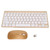 Smart Wireless Keyboard Mouse Kit Silent LED Indicator Waterproof Power Saving Compact Keyboard Mouse Set for Office Gold