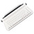 Vintage Bluetooth Keyboard 86 Keys Portable Wireless Keyboard with Integrated Stand for Windows for Android for IOS White