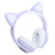 Bluetooth 5.0 Headphones Cat Ear LED Light Wireless Cute Headsets for Young PeoplePurple Cat Paw Pattern