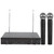 UHF Portable Dual Mic Handheld Wireless Microphone Receiver Kit for Karaoke (US 100-240V)739.4~763.4