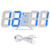 3D Digital LED Wall Clock Alarm Number Time Display USB Charging Home Clocks(blue)