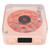 Record Player Style Bluetooth Speaker with Night Light and Time Display 3 in 1 Multifunction Small Stereo Wireless Speaker Roseate