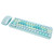 Keyboard Mouse Combo 2.4GHz Wireless Cute Retro 68 Round Keycaps 3 DPI Keyboard and Mouse for Family Office Gaming Blue Theme