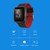 Waterproof Rate Monitoring Sports Step Watch Bracelet Bluetooth Smart Wristband Black Red