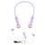 Neckband Earbuds IPX5 Bluetooth 5.3 Wireless Cat Pattern RGB Backlight Magnetic Stereo Neckband Earphone with 4pcs Earbud Tips for Workout Purple