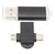 USB Memory Storage Stick Compact Portable USB Flash Drive with USB to Type C and Micro USB Adapter for Windows 98 for OS X 9 Black 64GB