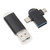 USB Memory Storage Stick Compact Portable USB Flash Drive with USB to Type C and Micro USB Adapter for Windows 98 for OS X 9 Black 64GB