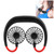 Portable Mini Neckband Fan Dual Desktop USB Rechargeable 3‑Speed Lazy Neck Hanging Style(Noir Rouge )