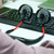 Portable Mini Neckband Fan Dual Desktop USB Rechargeable 3‑Speed Lazy Neck Hanging Style(Noir Rouge )