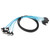 Mini SAS Cable 6 SATA to 6 SATA Straight Curved Cable 6Gbps Anti Interference Double Group Shielding SATA Cable for SSD1m / 3.3ft