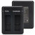 Dual Battery Charger with Micro USB Cable Charging Station for AHDBT‑801/Gopro801/701‑501